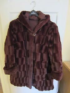 Dennis Basso Reversible Textured Faux Fur Hooded Coat A219637