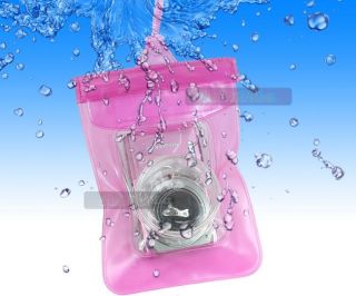 Waterproof Underwater Digital Camera Dry Case Bag Pink for Nikon Sony