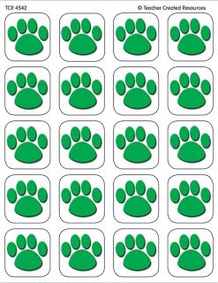 120 Green Paw Prints Stickers Cats Dogs Paws New