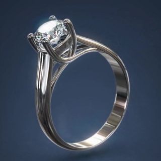 One Carat Diamond Ring 1 3ct D VS2 One 18 K Finger One Dimond Jewlry
