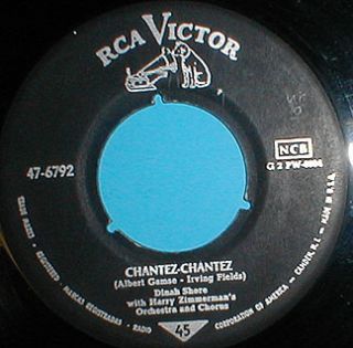 DINAH SHORE Chantez/Honkeytonk Heart RCA Victor German/US 45 oddity