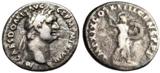 Domitian Silver AR Denarius Minerva in War Stance Rome 88 Ad Ric 131