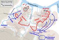 Map showing Wallaces counter attack at Fort Donelson (1862)