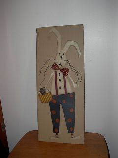  August Moon Tin Walling Hanging   Rabbit In Suspenders   Dan DiPaolo