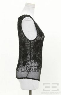 Donna Karan Black Applique Bodysuit Size M