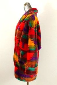Vintage Indian Blanket Donnybrook Fleece Oversized Jacket Coat
