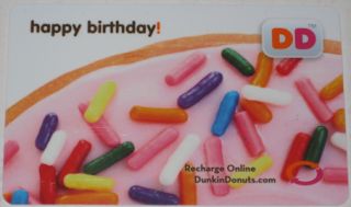 DUNKIN DONUTS COFFEE GIFT CARD HAPPY BIRTHDAY COLLECTIBLE NO VALUE