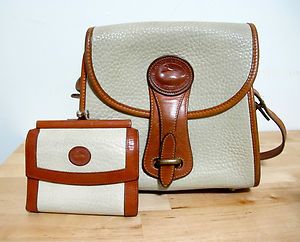 VINTAGE Dooney & Bourke Leather Handbag AND Matching Wallet