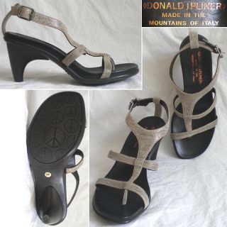 Donald J Pliner Womens Shoes Sandals Thongs T Strap Strappy Beige 6