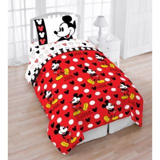 Disney Mickey Mouse Twin 4pc Bedding Set Comforter Sheet Set Single