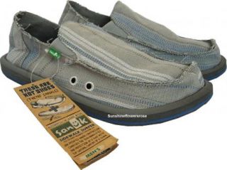 Sanuk Donny Mens Sidewalk Surfer Shoes Sandals Gray New 10