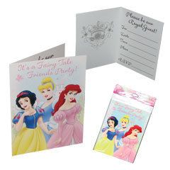 Disney Princess Birthday Party Supplies 8 Invitations