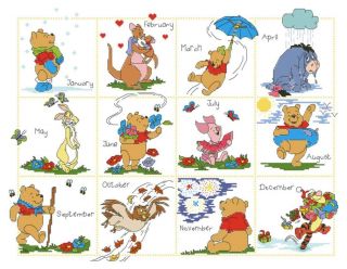 Cross Stitch Kits Disney Winnie The Pooh Friends Calendar