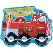 Fire Engine Fun Plastic Plate