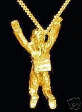 Gold Plated Sky Diver Pendant Charm Parachute Jewelry