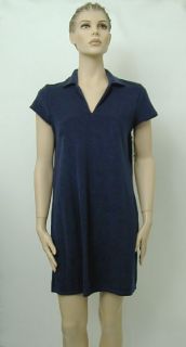 New Womens Dotti Terry Cloth Beach Cover Up Navy s M