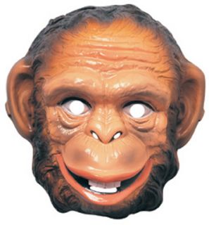 New 3 Adult Monkey Chimp Masks Chimpanzee Ape Plastic Halloween