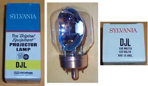 DJL 8mm Movie Projector Bulb Lamp NOS Sylvania 150W 120V Bell Howell