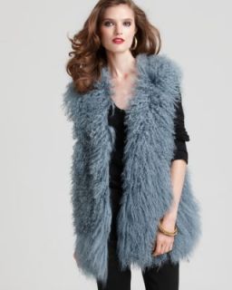 Diane Von Furstenberg New Mongolia Short Green Lined Dyed Lamb Fur