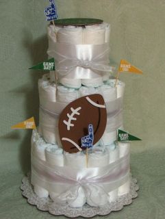 Tier Diaper Cake NFL Football Guys Diaper Party or Baby Shower