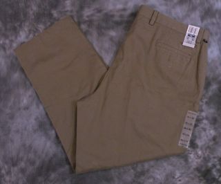 New Dockers Flat Front Brushed Cotton Pants Brown 38x34