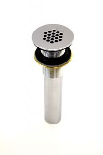 Vessel Sink Grid Strainer Drain Without Overflow Chrome Finish