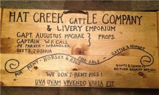 Lonesome Dove Hat Creek Cattle Company Sign Large Free Bonus Ornaments