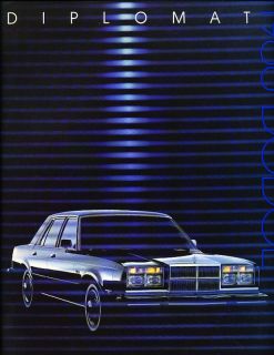 1988 Dodge Diplomat Salon Deluxe Sales Brochure Book