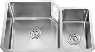 Dowell Undermount Handcrafted Double Bowl Stainless Steel Sink Small