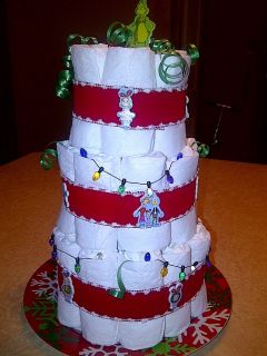 Dr. Seuss How The Grinch Stole Christmas Three Tier Baby Diaper Cake
