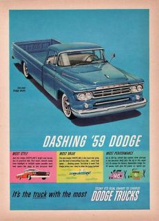  Original Print Ad 1959 Dodge Truck Dashing