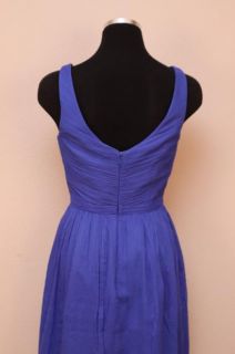 Crew $250 Silk Chiffon Heidi Dress 2 Casablanca Blue
