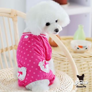 All Size Pink Dots Heart Dog Shirt Pet Jumpsuit Pajamas Dog Clothes