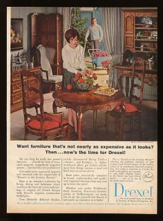 1965 Drexel Furniture French Dining Room Set Print Ad