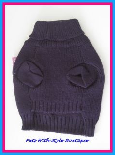 Classic Knit Dog Sweater Plum Dark Purple Acrylic XS s M