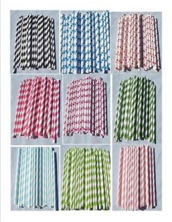  Straws Biodegradable Drinking Wrapped Colors Straw Party New