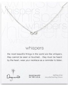 Dogeared Whispers Infinity Sterling Silver 18 Necklace