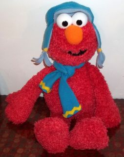 Sesame Street Elmo GUND Plush Doll Christmas Winter hat scarf 22 jumbo