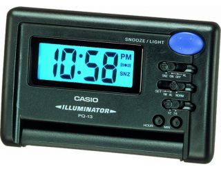 casio pq13 illuminator digital travel alarm clock