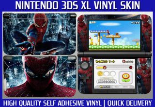 Spiderman Nintendo 3DS XL Vinyl Skin Sticker Cover, High Quality Vinyl