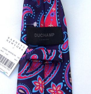 New Duchamp Tie Indigo Fuchsia Paisley Tapestry