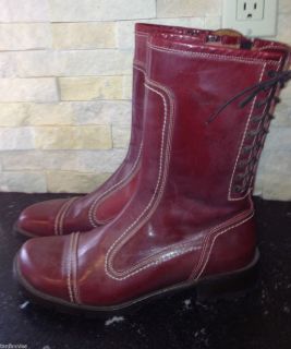 Donald J. Pliner Sport Oxblood Red Leather Mid Calf Boot Size 8 1/2M