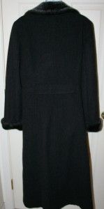 Donnybrook Black Size 14 Wool Coat Womens Lined Overcoat Long Winter