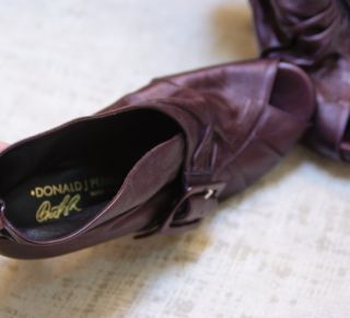 Donald J Pliner Zandra Burgundy Leather Open Toe Ankle Boots Pumps