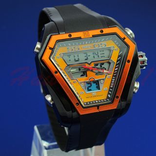  Personalized Dual Time Digital Chrono Mens Big Face Sport Watch