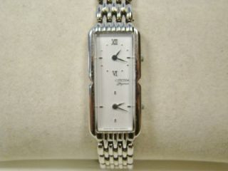 ladies stainless steel citizen elegance quartz watch dual time zones