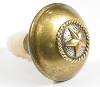 Upcycled Vintage Door Knob Wine Bottle Stopper Star Button Top