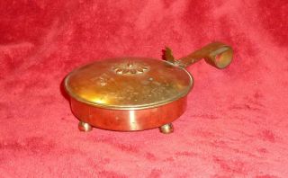 Crumb Catcher Silent Butler Brass Floral Design Curled Handle Footed