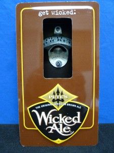 Petes Wicked Ale Beer Bottle Opener Wall Mount Bar S71