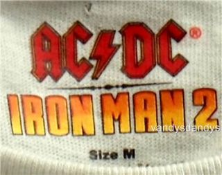 Iron Man ACDC M Medium Shirt Shoot Thrill Downey AC DC